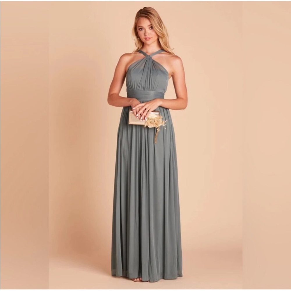 NWT Birdy Grey Kiko size XS sea glass green bridesmaid dress prom halter formal